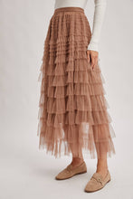 Load image into Gallery viewer, Ruffled Tulle Midi Skirt