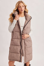 Load image into Gallery viewer, Longline Quilted Puffer Vest
