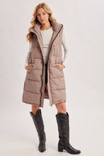 Load image into Gallery viewer, Longline Quilted Puffer Vest