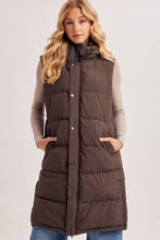 Load image into Gallery viewer, Longline Quilted Puffer Vest
