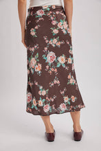 Load image into Gallery viewer, Floral Satin Midi Skirt