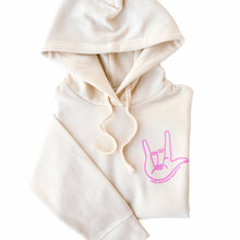 Load image into Gallery viewer, I Love You sign. Women's Boxy Hoodie