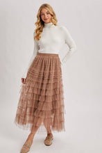 Load image into Gallery viewer, Ruffled Tulle Midi Skirt