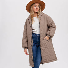 Load image into Gallery viewer, Longline Quilted Puffer Jacket
