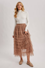 Load image into Gallery viewer, Ruffled Tulle Midi Skirt