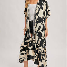 Load image into Gallery viewer, Boho Ruffle Tiered Open Front Maxi Kimono