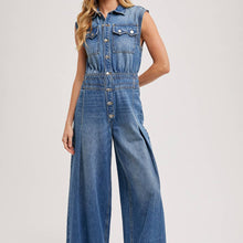Load image into Gallery viewer, Sleeveless Denim Jumpsuit