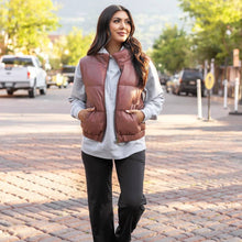 Load image into Gallery viewer, Butter Faux Leather Puffer Jacket/Vest in Clay