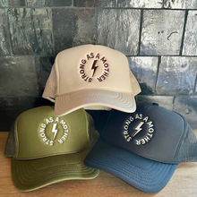 Load image into Gallery viewer, Strong as a mother™ Embroidered Trucker Hat - Sand