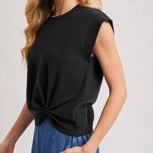 Load image into Gallery viewer, Twist Knot Cap Sleeve Sweater