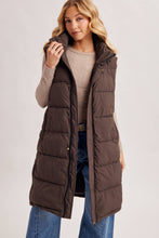 Load image into Gallery viewer, Longline Quilted Puffer Vest