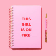 Load image into Gallery viewer, Pen - "This Girl is on Fire" - Pink w/ Pink Confetti