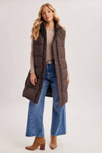 Load image into Gallery viewer, Longline Quilted Puffer Vest