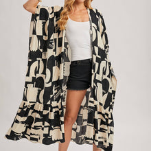 Load image into Gallery viewer, Boho Ruffle Tiered Open Front Maxi Kimono