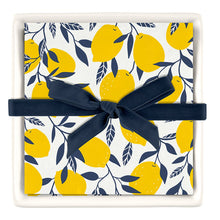 Load image into Gallery viewer, Ceramic Napkin Tray + Napkins - Lemons