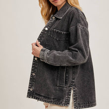 Load image into Gallery viewer, Button Down Denim Shirt/Jacket ~ Black