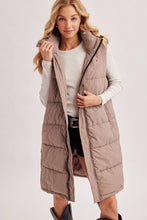 Load image into Gallery viewer, Longline Quilted Puffer Vest