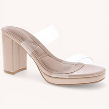 Load image into Gallery viewer, Clear Strap Block Heel Sandals