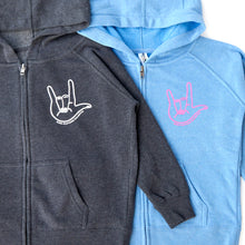 Load image into Gallery viewer, I LOVE YOU sign. Toddler Zip Hoodies