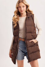 Load image into Gallery viewer, Hooded Longline Puffer Vest