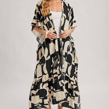 Load image into Gallery viewer, Boho Ruffle Tiered Open Front Maxi Kimono