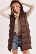 Load image into Gallery viewer, Hooded Longline Puffer Vest