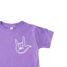 Load image into Gallery viewer, I LOVE YOU sign. Toddler Crew ~ Purple