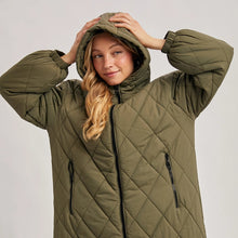 Load image into Gallery viewer, Longline Quilted Puffer Jacket