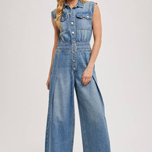 Load image into Gallery viewer, Sleeveless Denim Jumpsuit