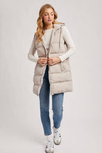 Load image into Gallery viewer, Hooded Longline Puffer Vest