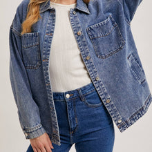 Load image into Gallery viewer, Button Down Denim Shirt/Jacket ~ Black