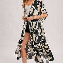 Load image into Gallery viewer, Boho Ruffle Tiered Open Front Maxi Kimono