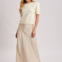 Load image into Gallery viewer, Short Sleeve Knit Sweater with Pinned Shoulder Detail