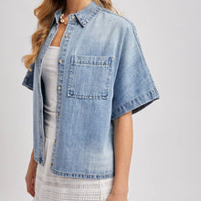 Load image into Gallery viewer, Boxy Denim Button Down Shirt