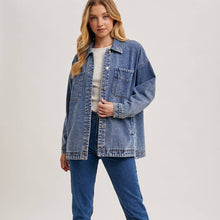 Load image into Gallery viewer, Button Down Denim Shirt/Jacket ~ Black