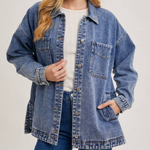 Load image into Gallery viewer, Button Down Denim Shirt/Jacket ~ Black