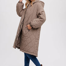 Load image into Gallery viewer, Longline Quilted Puffer Jacket