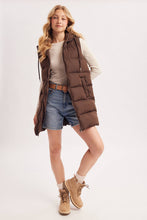 Load image into Gallery viewer, Hooded Longline Puffer Vest