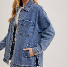 Load image into Gallery viewer, Button Down Denim Shirt/Jacket ~ Black