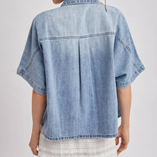 Load image into Gallery viewer, Boxy Denim Button Down Shirt