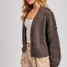 Load image into Gallery viewer, Cropped Popcorn Knit Cardigan