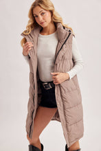 Load image into Gallery viewer, Longline Quilted Puffer Vest