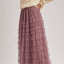 Load image into Gallery viewer, Ruffled Tulle Midi Skirt