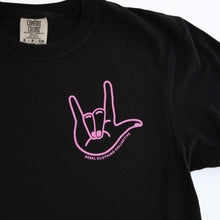 Load image into Gallery viewer, I Love You sign Garment-Dyed Women's Boxy tee ~ Black