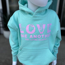 Load image into Gallery viewer, LOVE One Another Youth Hoodie ~ Cool Mint