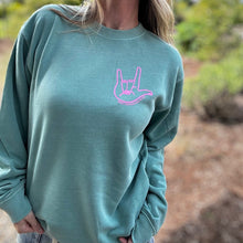 Load image into Gallery viewer, I Love You sign Garment-Dyed Sweatshirt