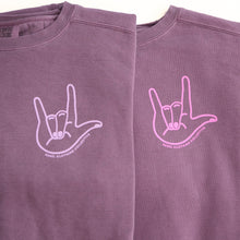 Load image into Gallery viewer, I Love You Sign Garment-Dyed Boxy Sweatshirts