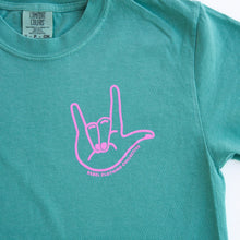 Load image into Gallery viewer, I love you sign Garment Dyed Youth Tee