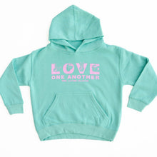Load image into Gallery viewer, LOVE One Another Youth Hoodie ~ Cool Mint
