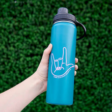 Load image into Gallery viewer, I Love You sign 24oz Water Bottles